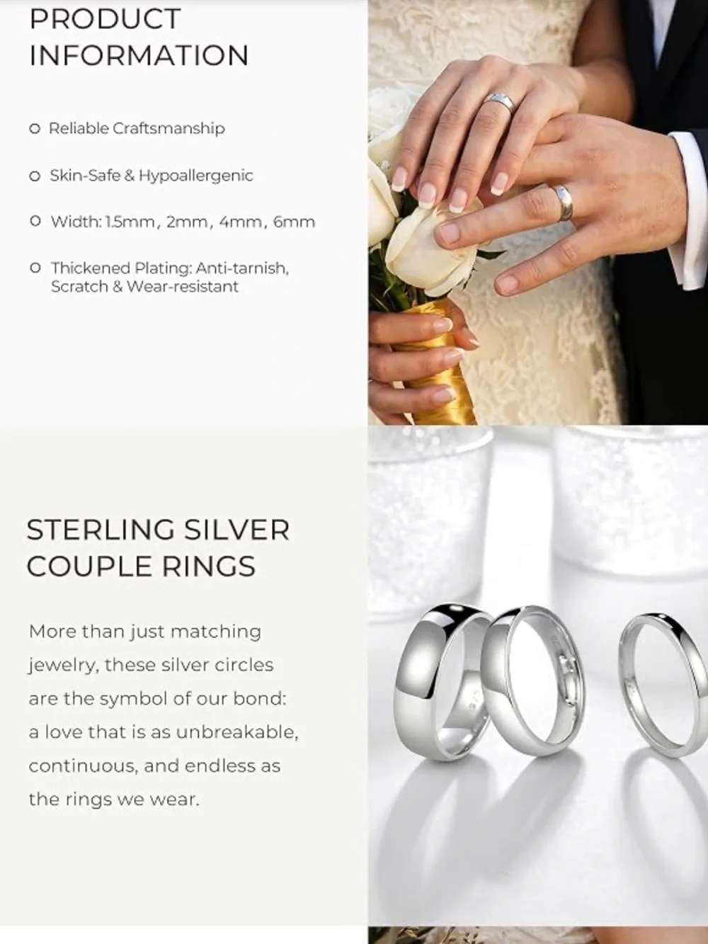 925 Sterling Silver Men's Band Ring New 7.5 Classic Minimalist Style